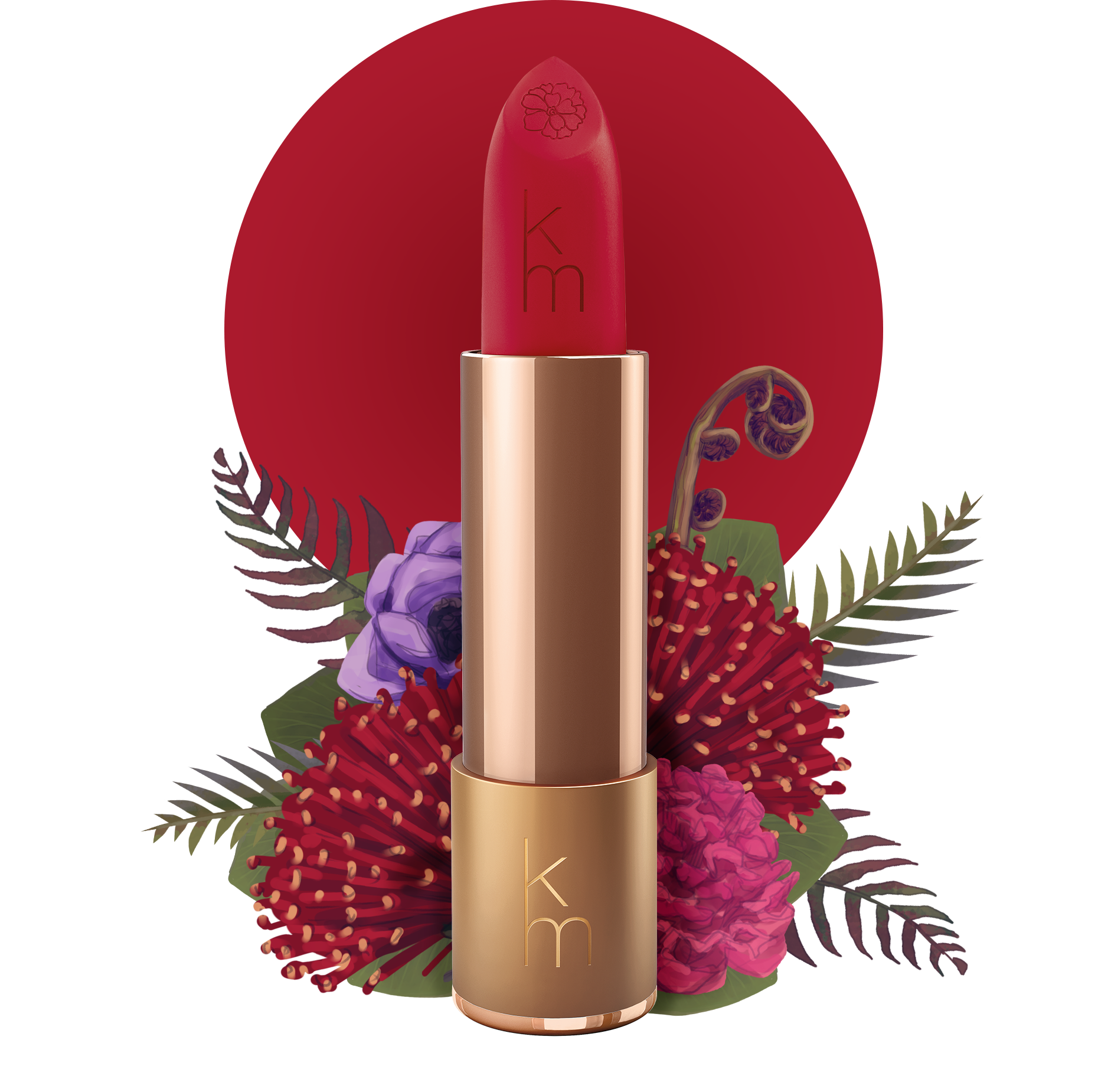 Karen Murrell 04 Red Shimmer  lipstick  all natural  cruelty free