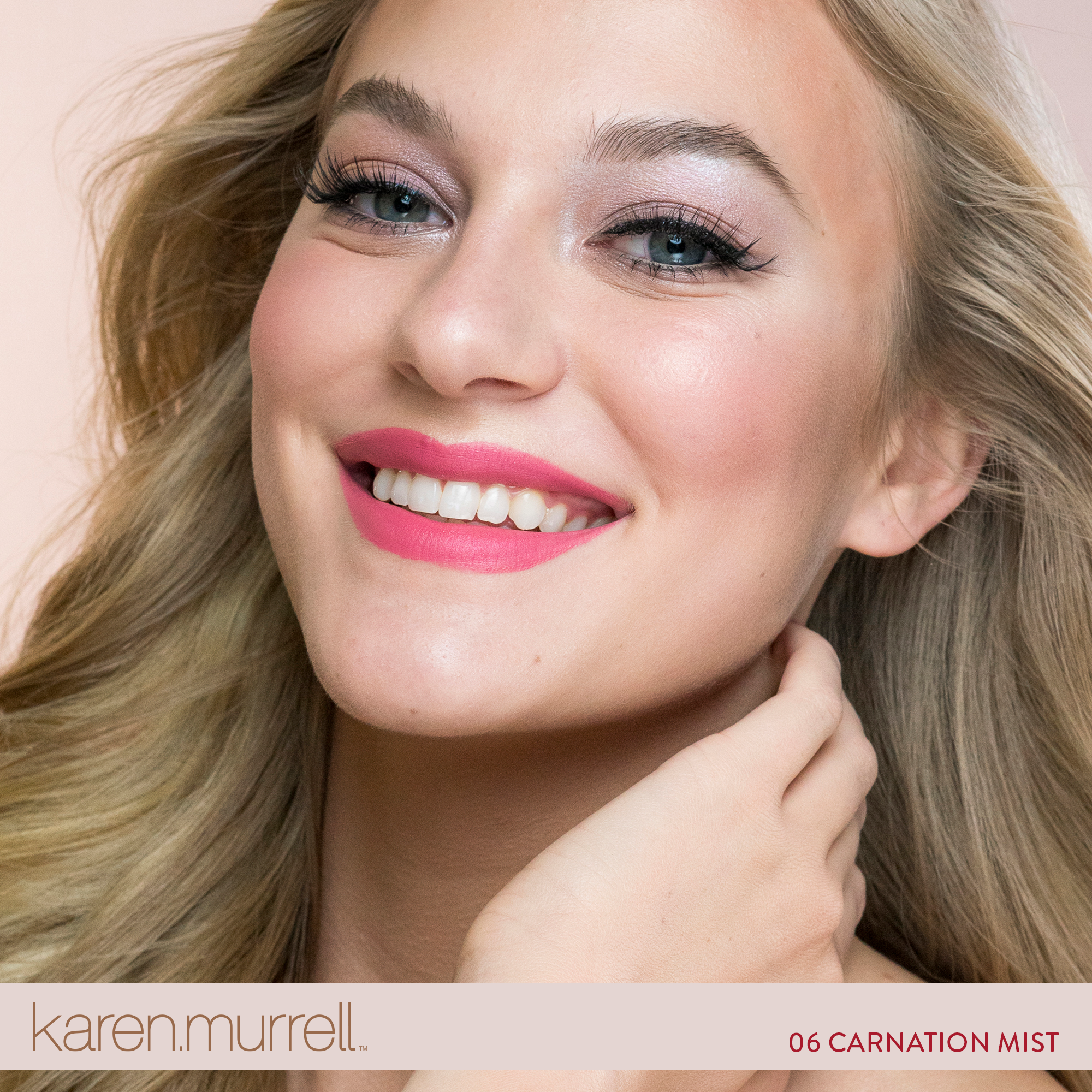 Pink lipstick on a model 